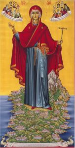 Most Holy Theotokos, the Abbess of Mount Athos - icon painted by the fathers of the Cell Bourazeri